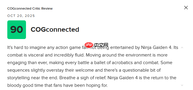 《忍者龙剑传4》M站均分83分：血脉贲张的华丽回归！