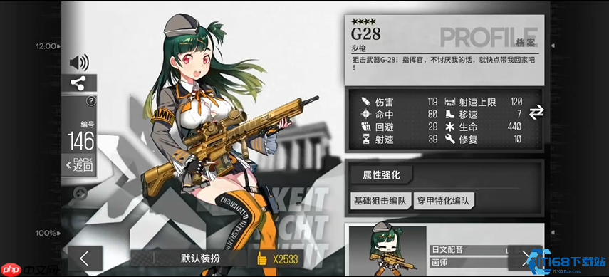 少女前线G28人形培养指南：四星战神实战解析