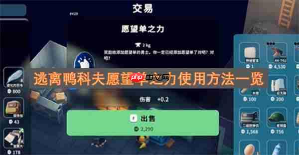 逃离鸭科夫愿望单之力使用方法一览